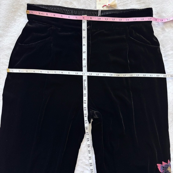JOHNNY WAS Steffania Black Velvet Wide Leg Pleat Trouser--L - Picture 15 of 16